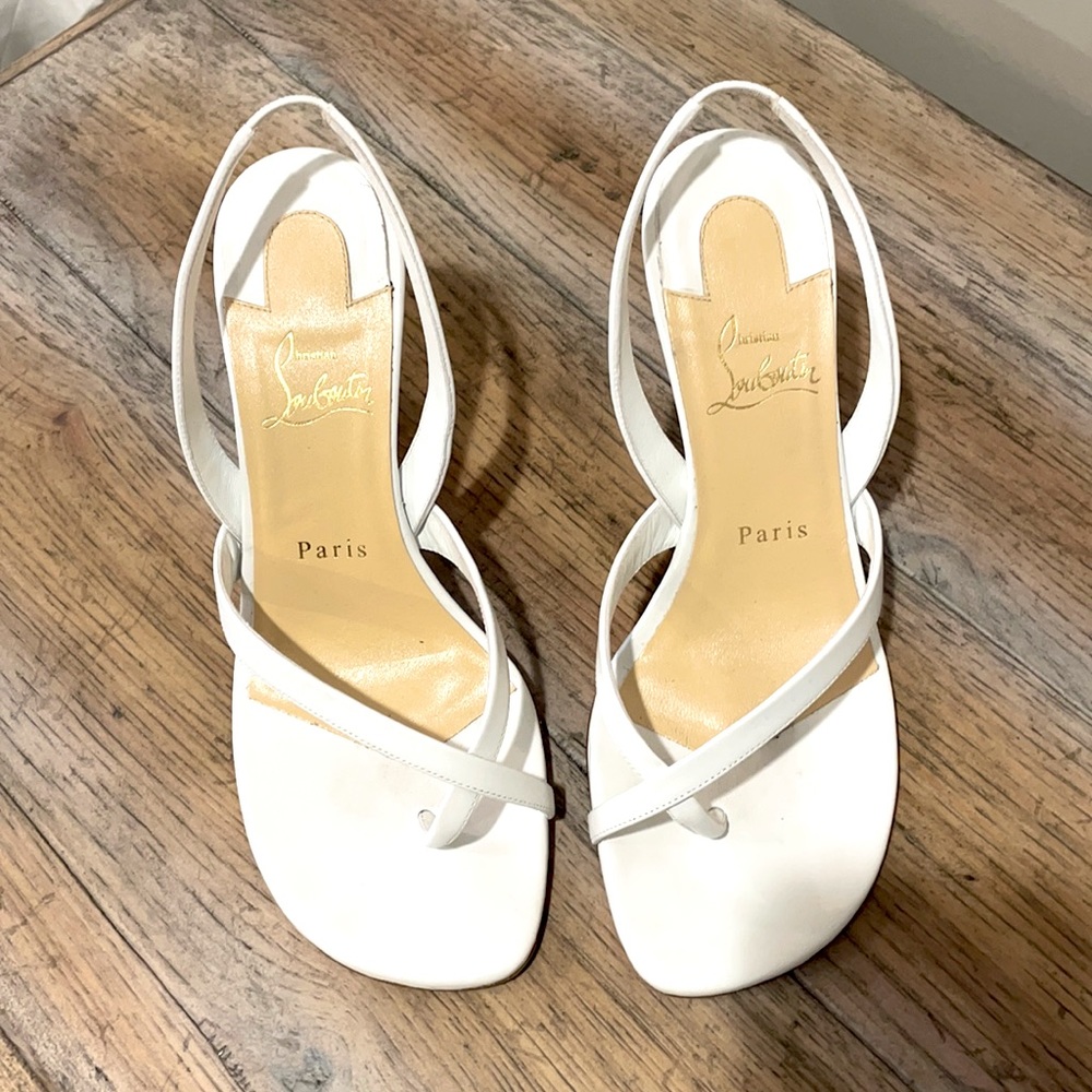 Christian Louboutin white heel sandal